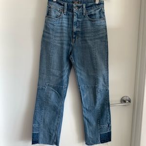 Abercrombie ankle straight patchwork jeans